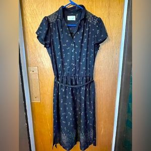 Vintage 40s style polyester house dress beautiful floral print women’s size med